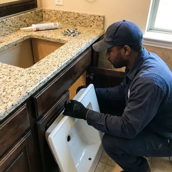 HKL Plumbing technician providing sink installation in Ewa Gentry, HI