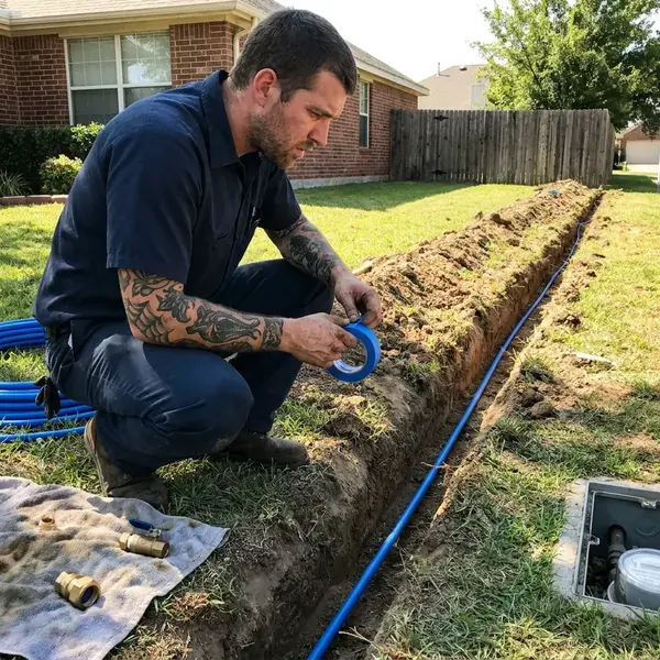 HKL Plumbing technician providing water line installation in Kahului, HI
